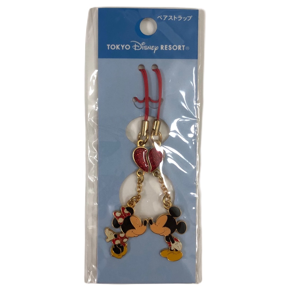 Tokyo Disney Parks Resort Couple’s Keychain Mickey Mouse Minnie Mouse Charm NWT